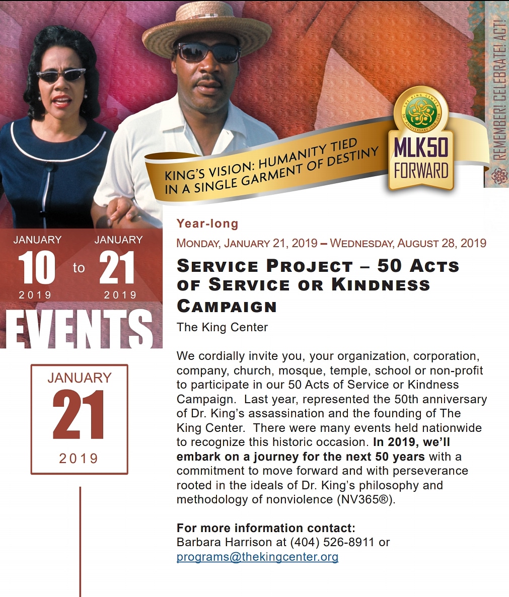 mlk 50 acts of svc or kindness